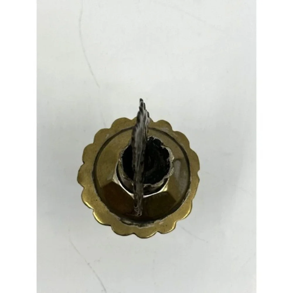 Unbranded Kohl‎ Pot Surmadani Vintage Gold Good Brass Ornate Filigree Wand